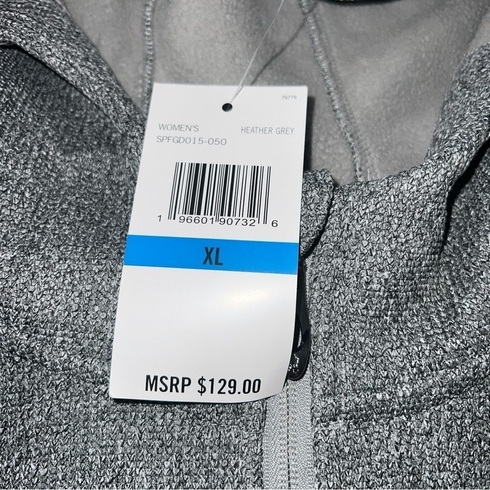 Spyder Active Full Zip Hoodie Womens Silver Size XL Raglan Pockets $129 🔥🔥 (N) - Picture 5 of 10